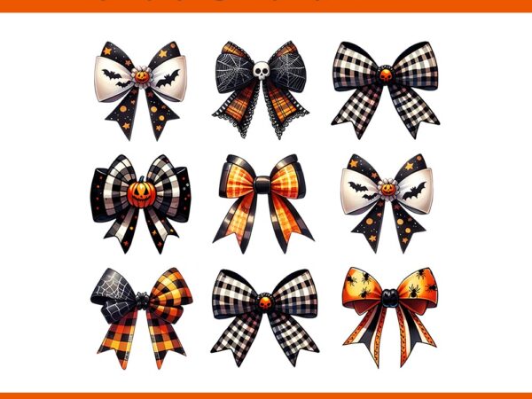 Coquette bow girly skeleton pumpkin spooky vibes halloween png t shirt vector file