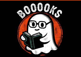 Cute Ghost Book PNG, Ghost Reading Book Halloween Teacher PNG