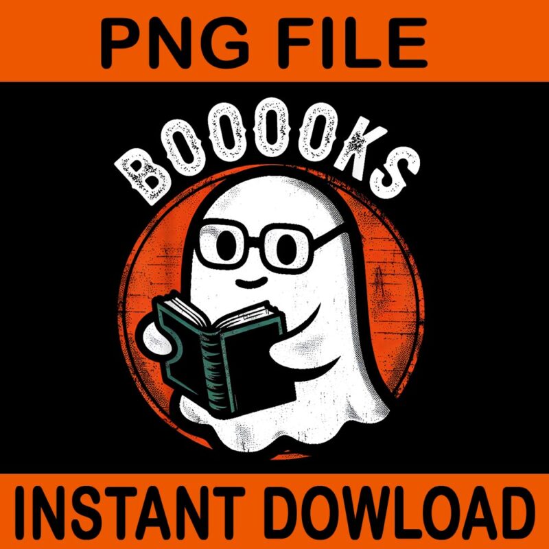 Cute Ghost Book PNG, Ghost Reading Book Halloween Teacher PNG