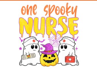 One Spooky Nurse Halloween Nurse Fall Scrub RN PNG