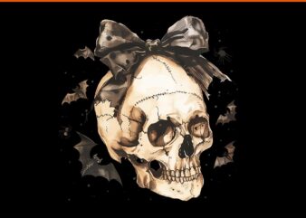 Coquette Bow Halloween Skull Spooky Season Skeleton PNG