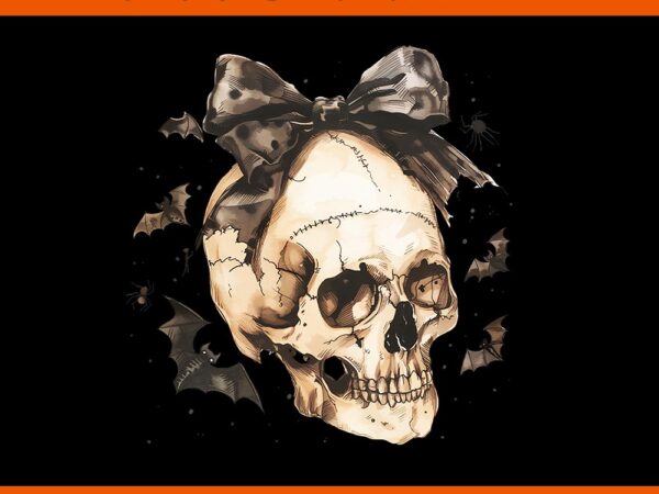 Coquette bow halloween skull spooky season skeleton png t shirt vector file