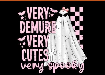 Very Demure Very Cutesy Very Spooky Ghost Halloween PNG