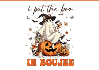 I Put The Boo In Boujee Spooky Ghost Halloween PNG t shirt design for sale