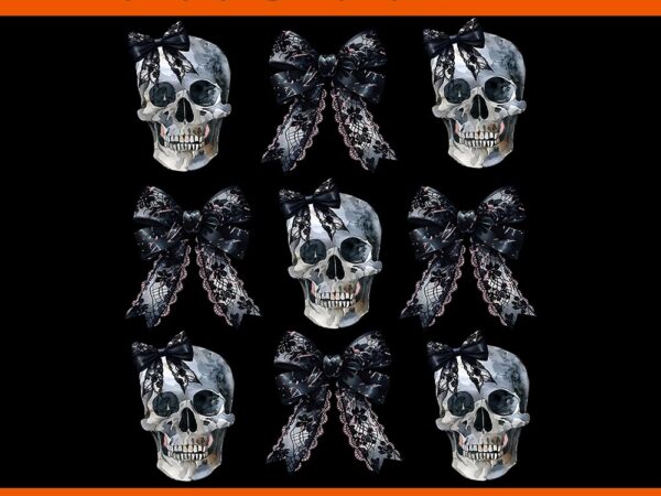 Coquette bow halloween skull spooky season skeleton bow png t shirt vector file