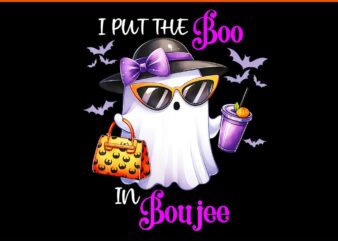 I Put the Boo in Boujee Ghost Pumpkin Spice Halloween PNG t shirt design for sale