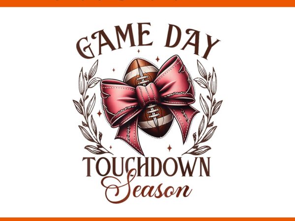 Coquette bow leopard football game day touchdown season png t shirt vector file