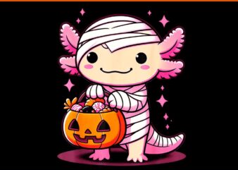 Cute Pink Axolotl Halloween PNG t shirt vector file