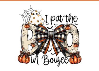 I Put The Boo In Boujee Coquette Bow Ghost Halloween PNG