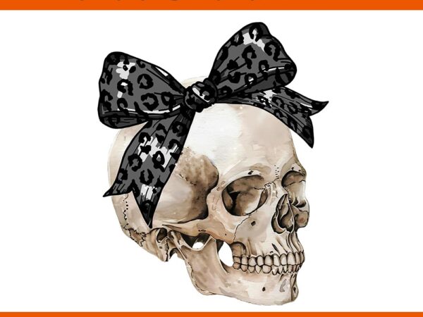 Coquette bow spooky season skeleton skull horror halloween png t shirt vector file