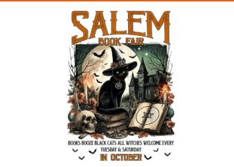 Salem Book Fair Funny Bookish Halloween Spooky PNG