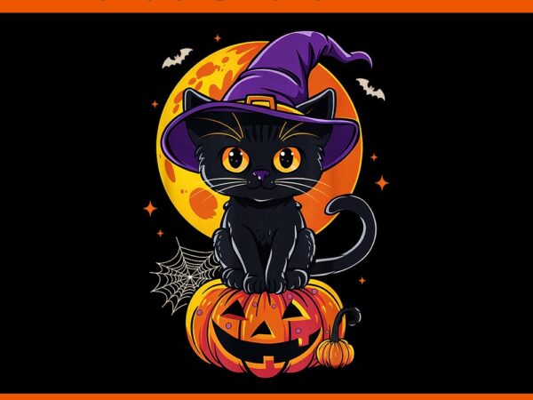 Black cat halloween pumpkin png t shirt template