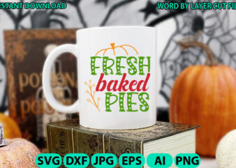 Fresh baked pies, Fall SVG, Autumn SVG File, Pumpkin SVG File, Seasonal, Fall vector, Silhouette, Cut Files, Digital, Instant Download, Fall