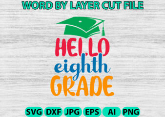 Hello Eighth Grade, Hello Back to School svg, First day of School svg, Back to School bundle svg, Bundle of 6 Back to School svg, Back To Sc