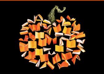 Book Pumpkin Autumn Fall Librarians Bookworm Teacher PNG t shirt template