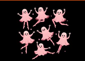 Ballet Pink Ghost PNG, Pink Ghost Ballet Dancer Spooky Halloween PNG