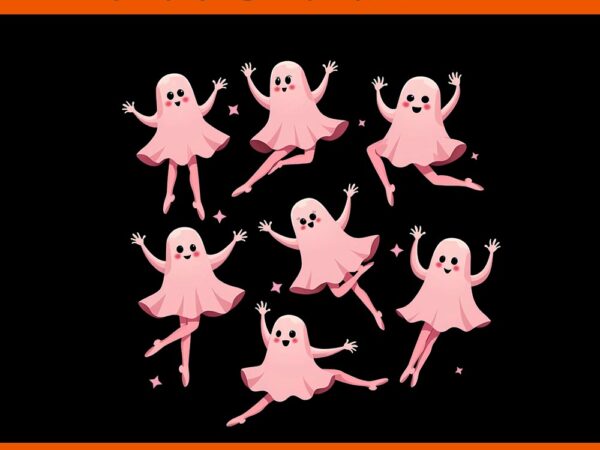 Ballet pink ghost png, pink ghost ballet dancer spooky halloween png t shirt template