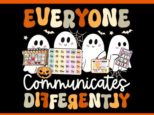 Everyone communicates differently speech therapy halloween png vector clipart