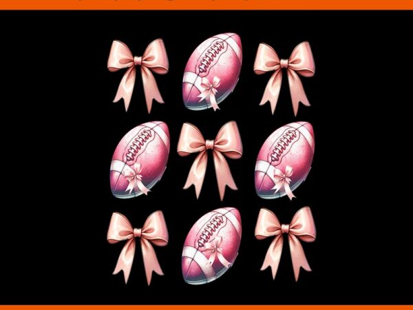 Coquette football pink bow game touchdown png t shirt vector file