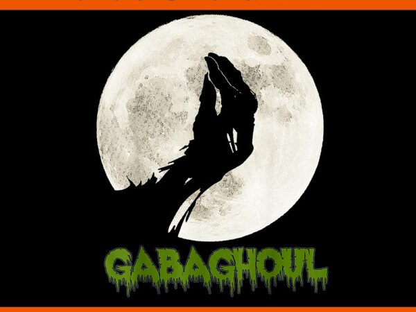 Gabaghoul hand moon halloween png t shirt design template