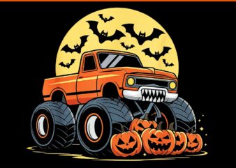 Monster Truck Pumpkins Halloween PNG