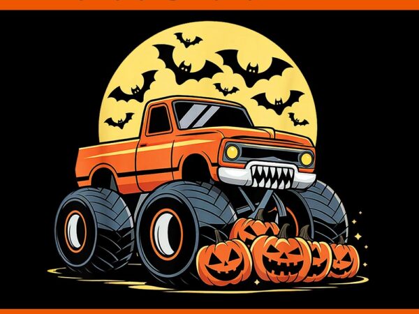 Monster truck pumpkins halloween png t shirt designs for sale