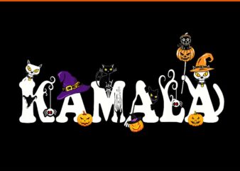 Black Cat Kamala Harris Halloween PNG