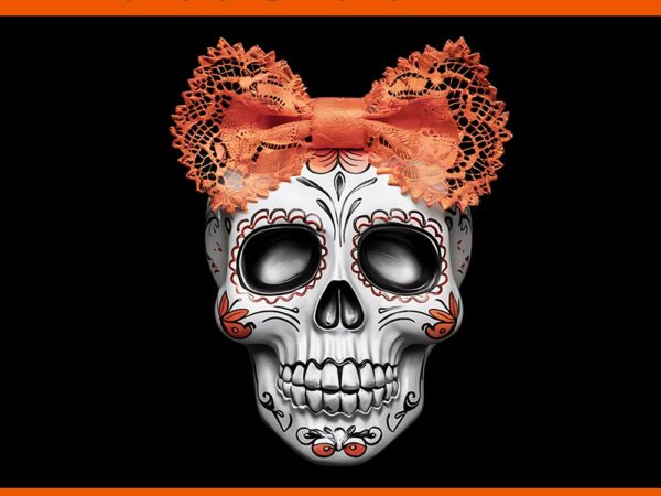 Coquette skeleton sugar skull bow spooky horror halloween png t shirt vector file