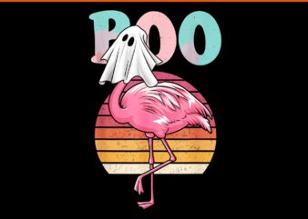 Flamingo Ghost Boo Pink Halloween PNG