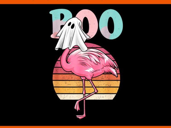 Flamingo ghost boo pink halloween png t shirt graphic design