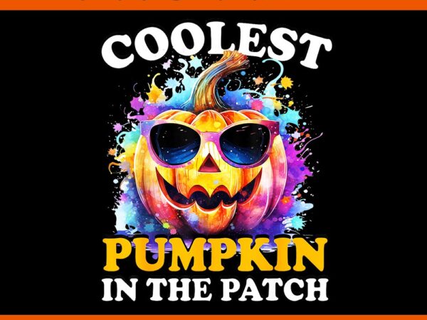 Groovy coolest pumpkin in the patch halloween png t shirt design template