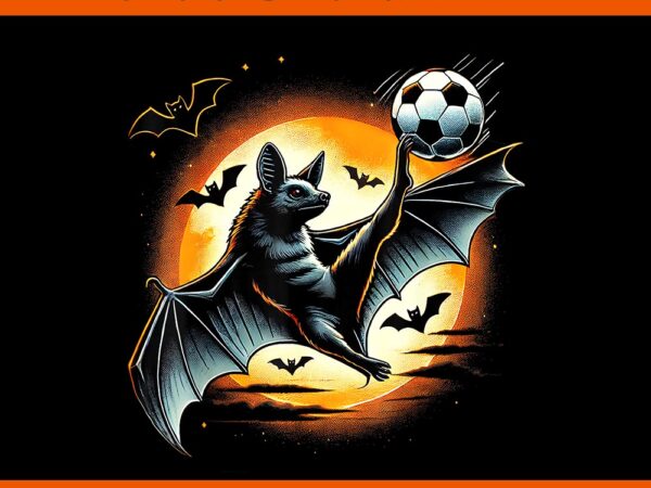 Bat playing soccer halloween png t shirt template