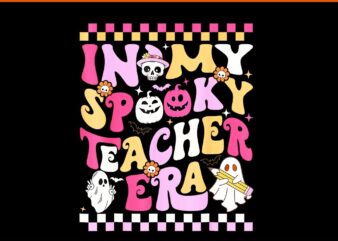 In My Spooky Teacher Era Groovy Ghost Halloween PNG t shirt design for sale