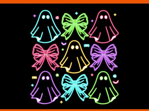 Boo ghost spooky season glow in halloween night png t shirt template