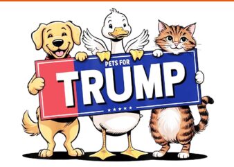 Cat Duck Dog Pets For Trump PNG t shirt vector file