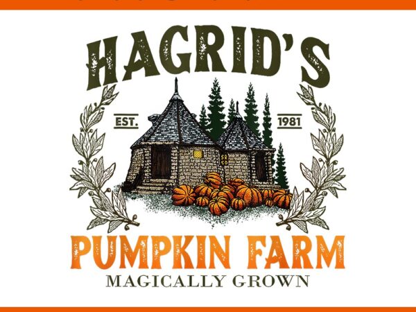 Retro fall hagrid’s pumpkin farm patch autumn pumpkin garden png t shirt design online