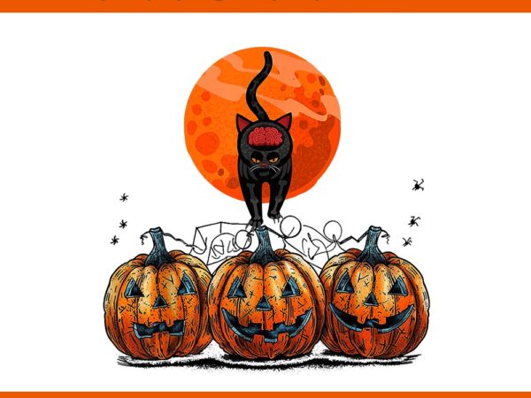 Cat pumpkin halloween retro floral spooky season png t shirt vector file