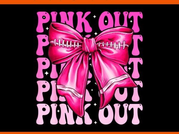 Pink out breast cancer football coquette bow mom png t shirt illustration