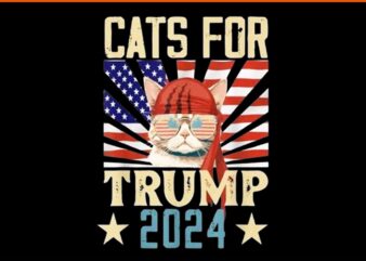 Cat For Trump 2024 PNG t shirt vector file