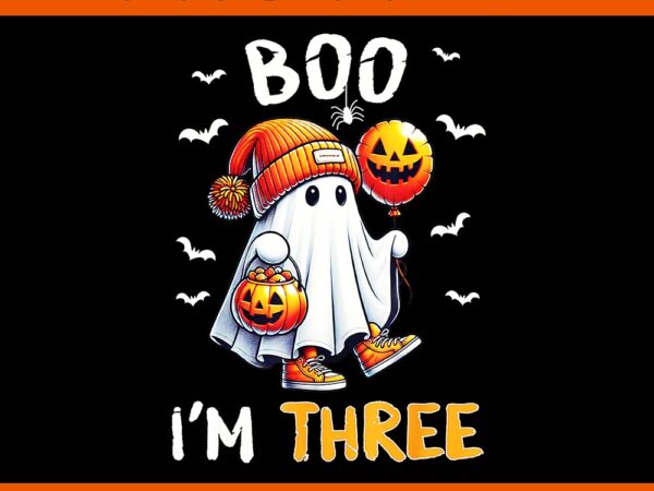 Boo i’m three ghost 3rd birthday halloween png t shirt template