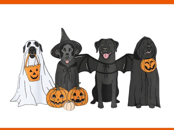 Black labrador halloween ghost pumpkin png t shirt template