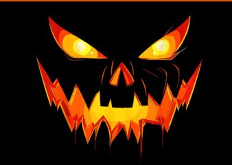 Scary Pumpkin Jack O Lantern Face Halloween PNG t shirt template vector