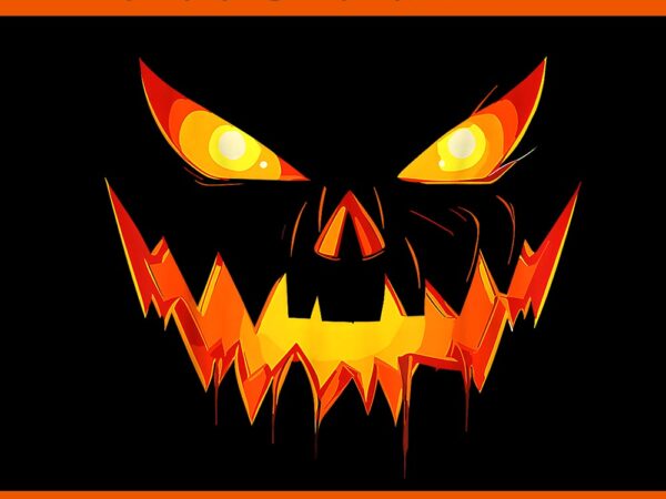 Scary pumpkin jack o lantern face halloween png t shirt template vector