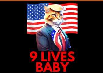 Trump Hair American Flag Nine Lives Baby PNG t shirt designs for sale