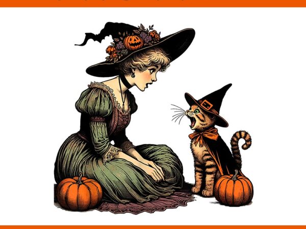 Cat mom witch pumpkin halloween png t shirt vector file