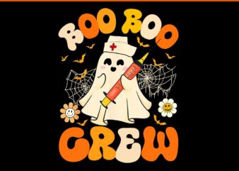 Boo Boo Crew Ghost Nurse Halloween PNG