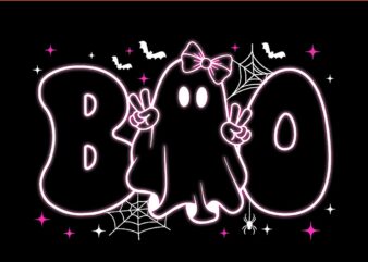 Ghost Floral Boo Halloween PNG, Ghost Floral Spooky Season PNG t shirt design template