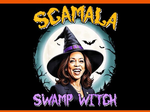 Scamala swamp witch kamala harris halloween png t shirt template vector