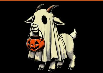 Goat Ghost Pun Meme Trick or Treat PNG