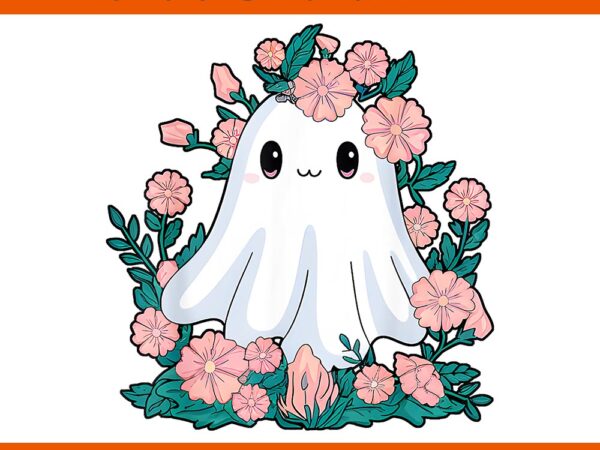 Ghost floral boo halloween spooky season png t shirt design template